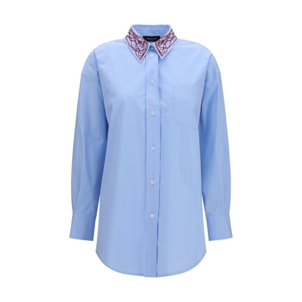 Fabiana Filippi Blue Cotton Dress Women's Shirt